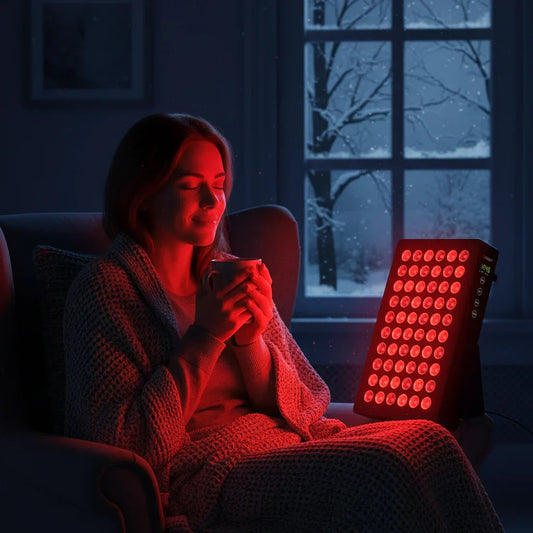 Dame bruker rødlysterapi mot SAD